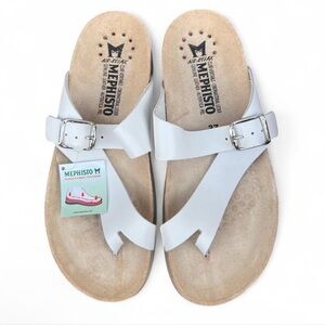 Mephisto White Leather Sandals
